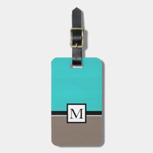 Étiquette À Bagage Taupe Turquoise moderne