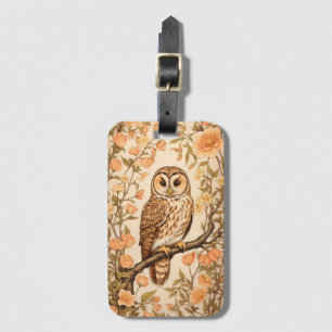 Étiquette À Bagage Tawny Owl Peach Blossoms William Morris Inspiré