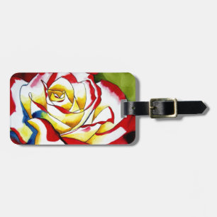 Étiquette À Bagage Tea Rose aquarelle art original Flower