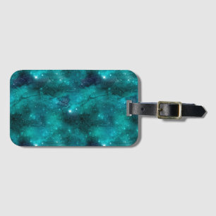 Étiquette À Bagage Teal Galaxy Series Design 8
