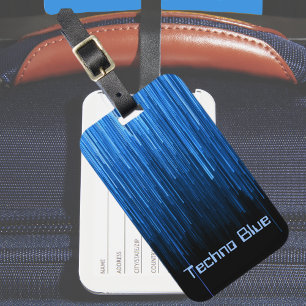 Étiquette À Bagage Techno Blue High-tech Cyberspace Personnalisé