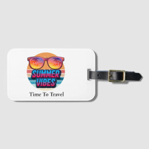 Étiquette À Bagage Temps De Voyage Vibes D'Été Détenteur De Passeport