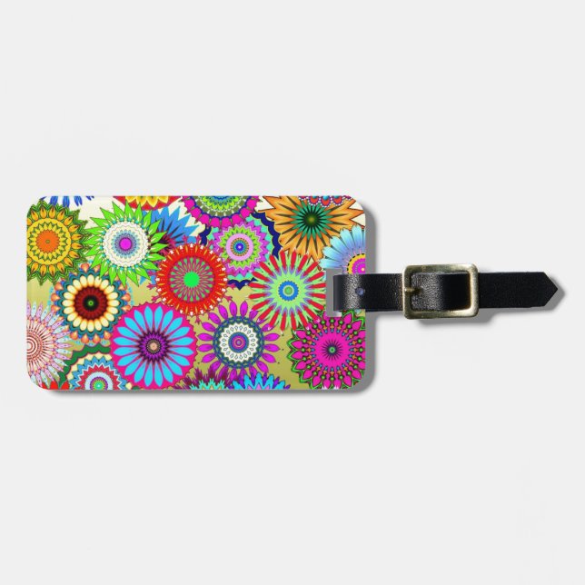 Étiquette À Bagage Tendance Psychedelique Accessoire d'impression de  (Devant horizontal)