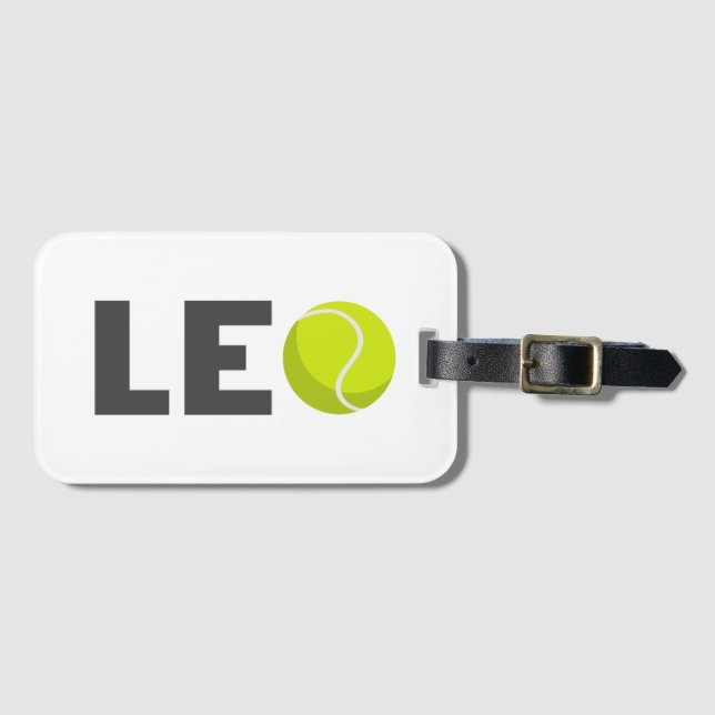 Étiquette À Bagage Tennis de Leo (Devant Horizontal)