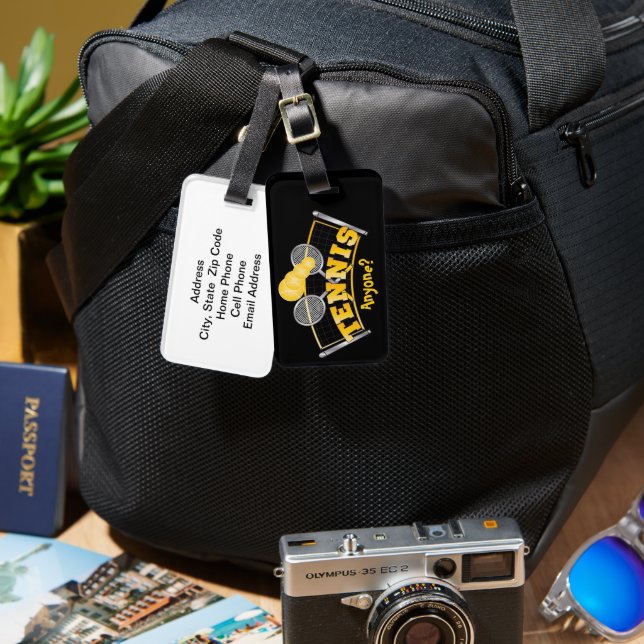 Étiquette À Bagage Tennis Qui Que Ce Soit ? (Recto & Verso)