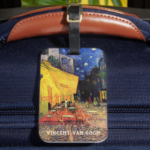 Étiquette À Bagage Terrasse du café la nuit de Vincent van Gogh