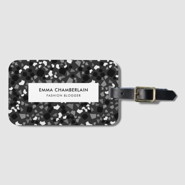 Étiquette À Bagage Terrazzo minimaliste Imprimer Moderne Personnalisé (Devant Horizontal)