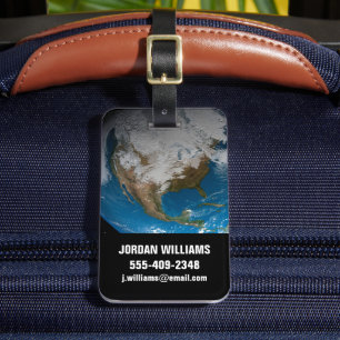 Étiquette À Bagage Terre Pleine Avec Des Nuages Simulés Sur L'Amériqu