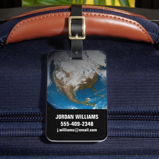 Étiquette À Bagage Terre Pleine Avec Des Nuages Simulés Sur L'Amériqu (Insitu Rectoal 2)