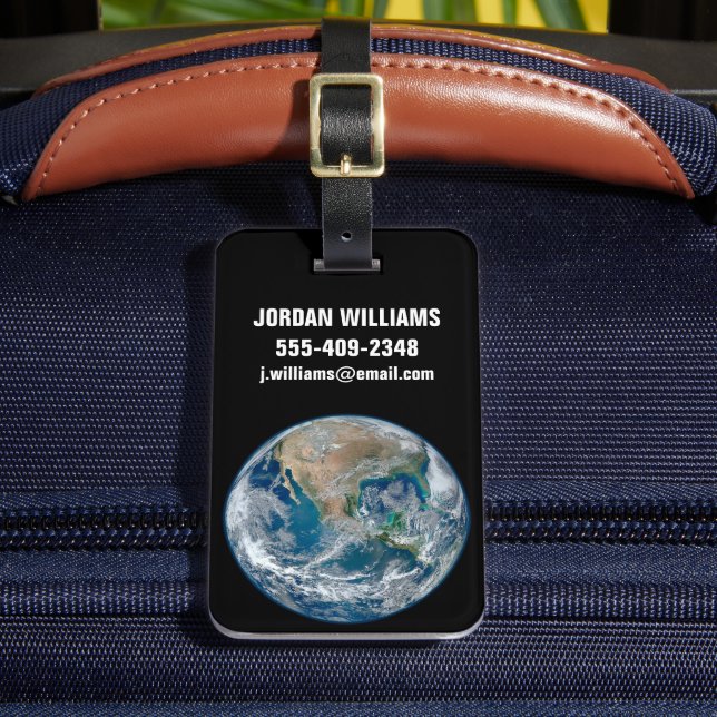 Étiquette À Bagage Terre Pleine Montrant L'Amérique Du Nord Et Le Mex (Insitu Rectoal 2)