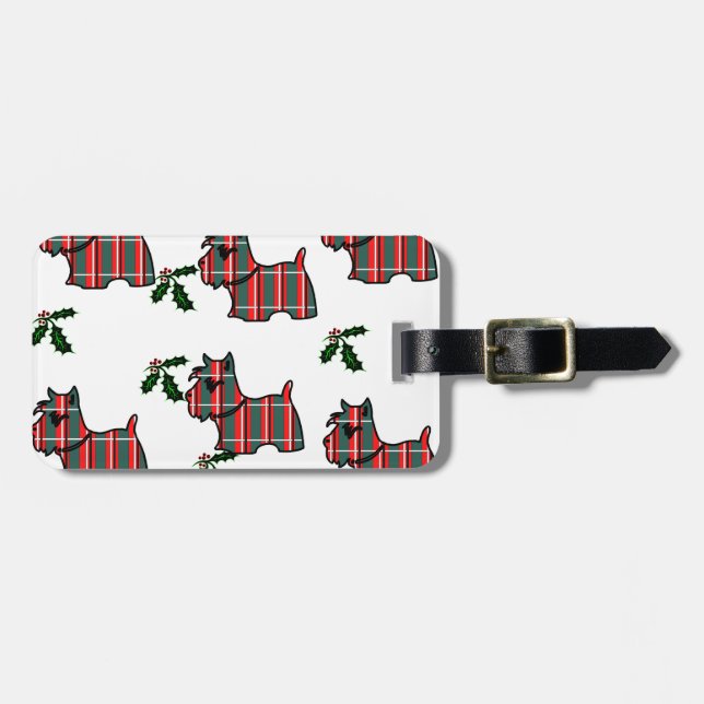 ÉTIQUETTE À BAGAGE TERRIER ÉCOSSAIS (Devant horizontal)