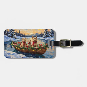 Étiquette À Bagage Tervueren à poil doux Noël Bateau Fêtes