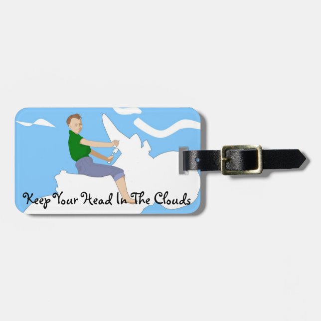 Étiquette À Bagage Tête dans les nuages - étiquette de bagage (Devant horizontal)