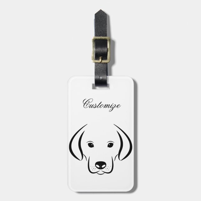 Étiquette À Bagage Tête de chiot mignonne Thunder_Cove (Devant Vertical)