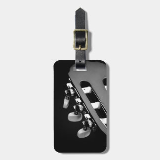 Étiquette À Bagage Tête noire et blanche de guitare acoustique