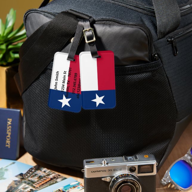 Étiquette À Bagage Texas (Recto & Verso)