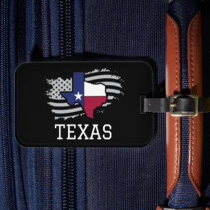 Étiquette À Bagage Texas State Map USA Patriotic Texan