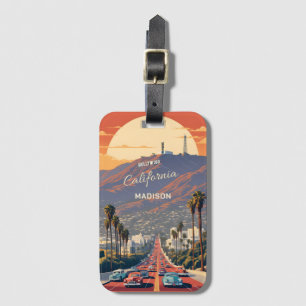 Étiquette À Bagage Texte personnalisé Hollywood Californie