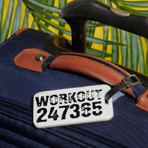 Étiquette À Bagage Texte usé et rayé Workout 247365 noir