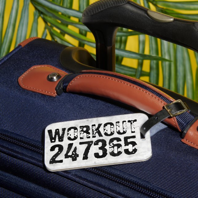 Étiquette À Bagage Texte usé et rayé Workout 247365 rustique (Insitu Rectoal 3)