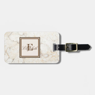 Étiquette À Bagage Texture de marbre frais, personnalisée avec un mon