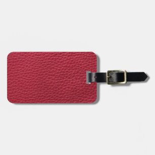 Étiquette À Bagage Texture en cuir rouge