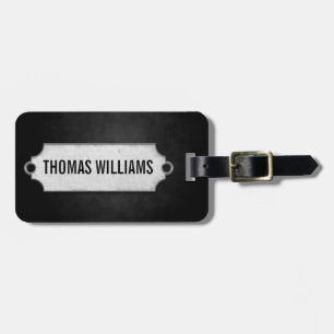 Étiquette À Bagage texture molle noire avec étiquette métallique