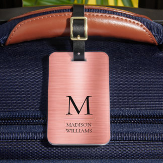 Étiquette À Bagage Texture personnalisée de paillettes rose saumon do