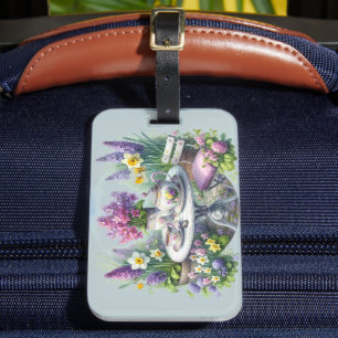 Étiquette À Bagage Thé à la Fleur Vintage dans le Jardin