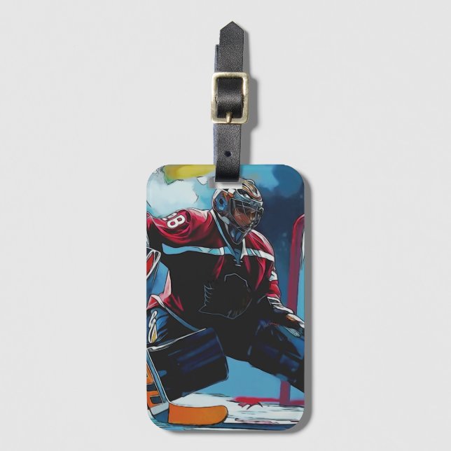 Étiquette À Bagage The Goaltender - Ice Hockey Goalie T-Shirt (Devant Vertical)