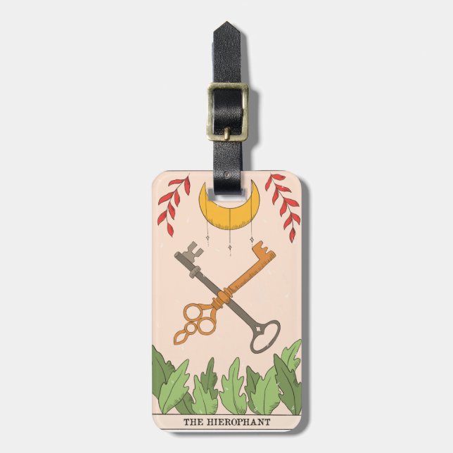 Étiquette À Bagage The Hierophant major arcana tarot card moon (Devant Vertical)