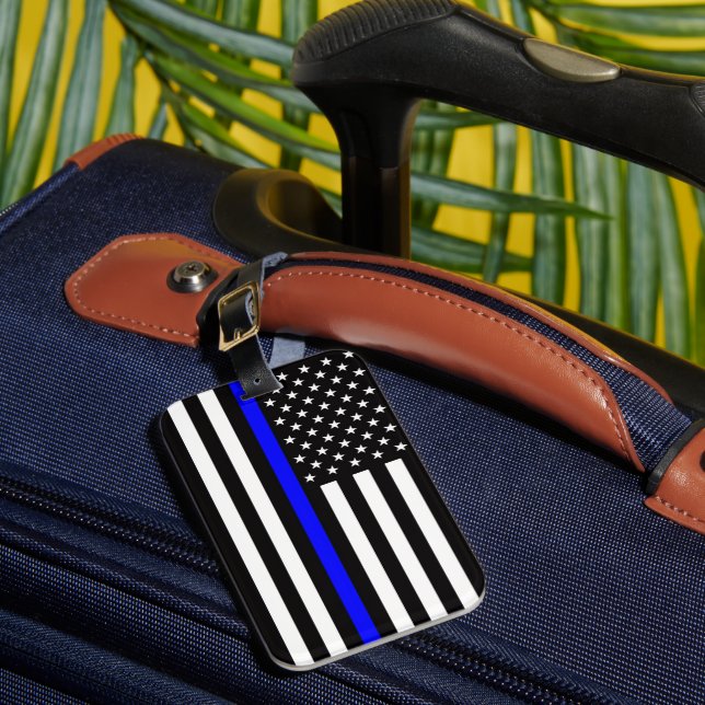 Étiquette À Bagage Thin Blue Line Flag (United States) (Insitu Rectoal 1)