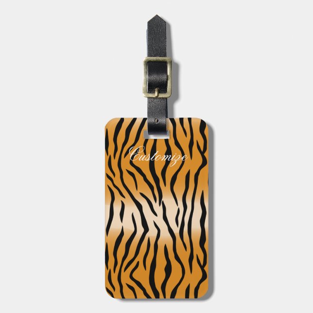 Étiquette À Bagage Tiger Stripes Motif Thunder_Cove (Devant Vertical)