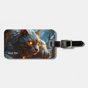 Étiquette À Bagage Tigre de feu de lave mignonne Imaginaire