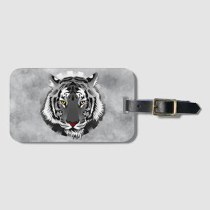 Étiquette À Bagage Tigre noir et blanc