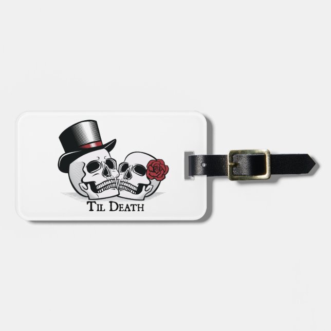 Étiquette À Bagage Til Death Mr et Mme Mariage Skulls (Devant horizontal)