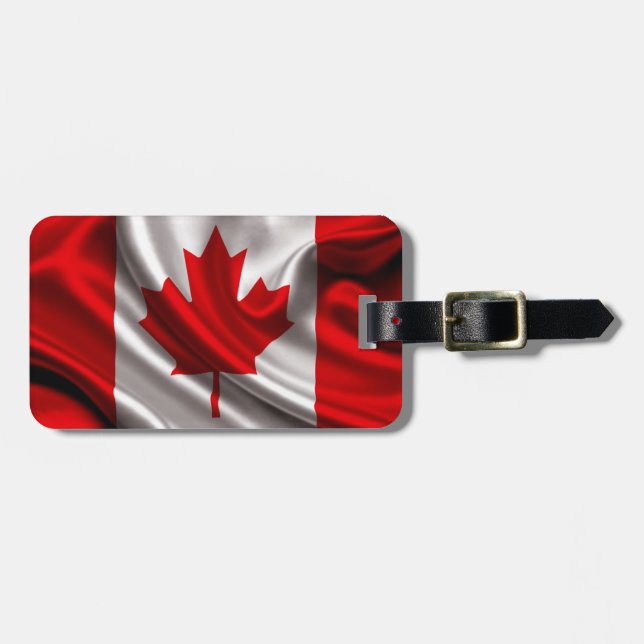 Étiquette À Bagage Tissu canadien de drapeau (Devant horizontal)