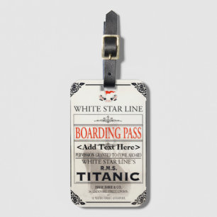 Étiquette À Bagage Titanic White Star Line Boarding Pass - Ajouter du
