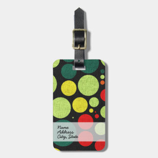 Étiquette À Bagage Toile Peinte Polka Retro