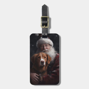 Étiquette À Bagage Toller de Nouvelle-Écosse avec le Père Noël Festif