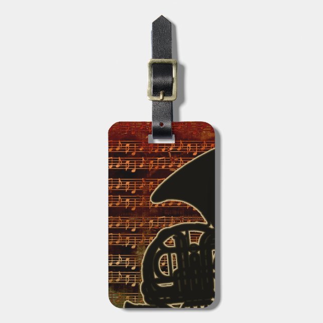 Étiquette À Bagage Tons chauds Horn Français ID280 (Devant Vertical)