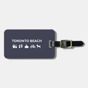 Étiquette À Bagage Toronto Beach Icons Monotone Dark
