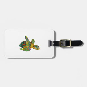 Étiquette À Bagage Tortue de mer Opale noire