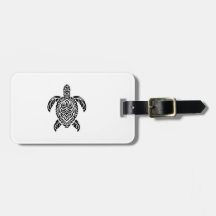 Tortue de mer tribale, noire et verticale