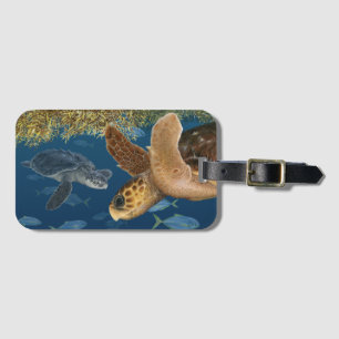 Étiquette À Bagage Tortues de mer dans l'étiquette de bagage