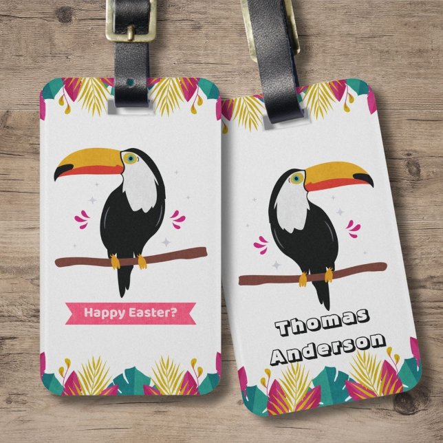 Étiquette À Bagage Toucan pour Pâques joyeuses ? (Créateur téléchargé)
