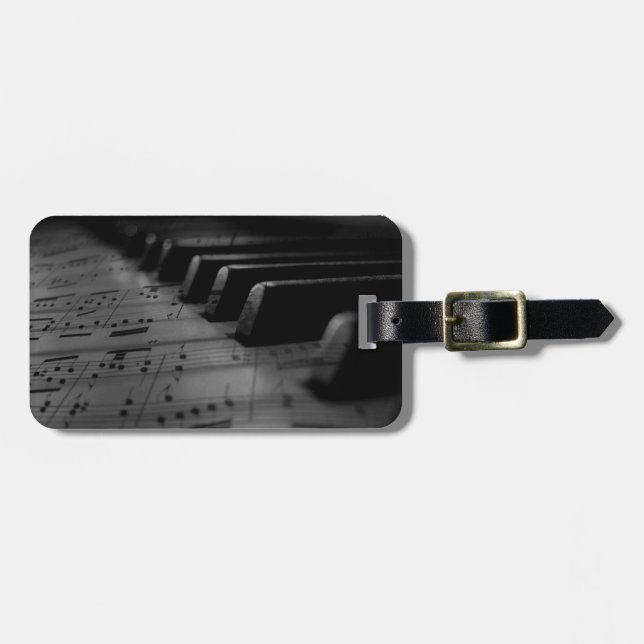 Étiquette À Bagage Touches de piano de musique (Devant horizontal)