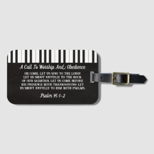 Étiquette À Bagage Touches Piano Noir Et Blanc Imprimer Avec Citation