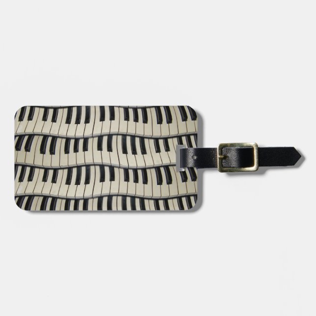 Étiquette À Bagage Touches Piano Rock Et Roll (Devant horizontal)