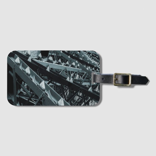 Étiquette À Bagage Tour Eiffel Paris Acier et ciel (Devant Horizontal)